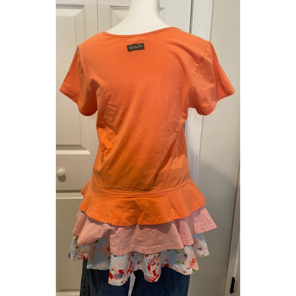 Matilda Jane Womens Tunic Top Size S Ruffles Floral Twee Peplum Dainty Feminine - Picture 4 of 10